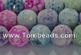 CAG8981 15.5 inches 10mm faceted round fire crackle agate beads