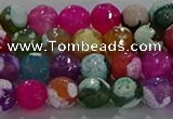 CAG8987 15.5 inches 6mm faceted round fire crackle agate beads