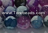 CAG8991 15.5 inches 14mm faceted round fire crackle agate beads