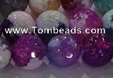 CAG8992 15.5 inches 16mm faceted round fire crackle agate beads