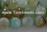 CAG8995 15.5 inches 8mm faceted round fire crackle agate beads