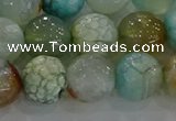 CAG8996 15.5 inches 10mm faceted round fire crackle agate beads