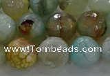 CAG8997 15.5 inches 12mm faceted round fire crackle agate beads