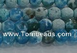 CAG9000 15.5 inches 6mm faceted round fire crackle agate beads