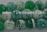 CAG9008 15.5 inches 8mm faceted round fire crackle agate beads