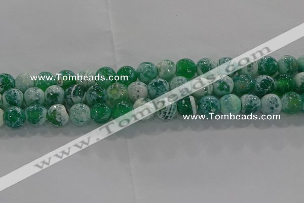 CAG9008 15.5 inches 8mm faceted round fire crackle agate beads