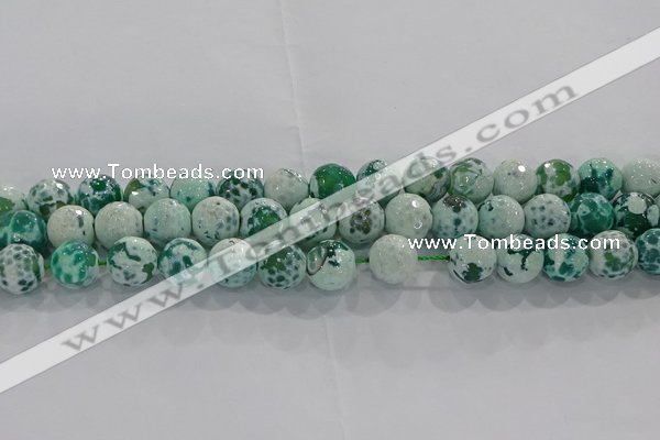 CAG9009 15.5 inches 10mm faceted round fire crackle agate beads