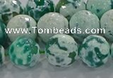 CAG9011 15.5 inches 14mm faceted round fire crackle agate beads