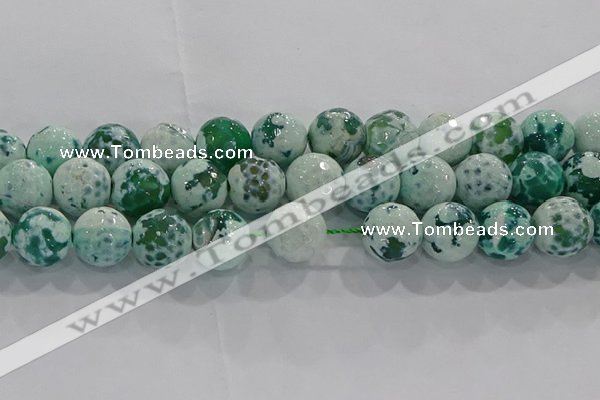 CAG9012 15.5 inches 16mm faceted round fire crackle agate beads