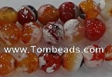 CAG9015 15.5 inches 8mm faceted round fire crackle agate beads