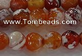 CAG9016 15.5 inches 10mm faceted round fire crackle agate beads