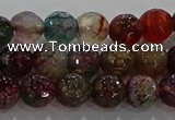 CAG9021 15.5 inches 6mm faceted round fire crackle agate beads