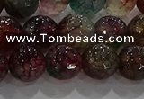 CAG9023 15.5 inches 10mm faceted round fire crackle agate beads