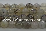 CAG9035 15.5 inches 6mm faceted round dragon veins agate beads