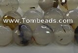 CAG9037 15.5 inches 10mm faceted round dragon veins agate beads