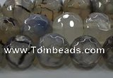 CAG9038 15.5 inches 12mm faceted round dragon veins agate beads