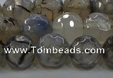 CAG9038 15.5 inches 12mm faceted round dragon veins agate beads