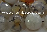 CAG9040 15.5 inches 16mm faceted round dragon veins agate beads