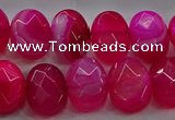 CAG9044 15.5 inches 12*16mm faceted oval line agate beads