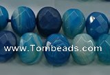 CAG9045 15.5 inches 12*16mm faceted oval line agate beads