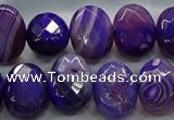 CAG9049 15.5 inches 13*18mm faceted oval line agate beads