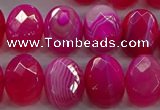 CAG9050 15.5 inches 13*18mm faceted oval line agate beads