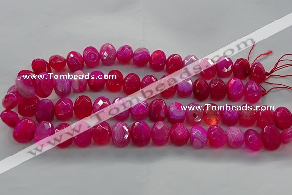 CAG9050 15.5 inches 13*18mm faceted oval line agate beads