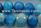 CAG9051 15.5 inches 13*18mm faceted oval line agate beads