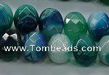 CAG9052 15.5 inches 13*18mm faceted oval line agate beads