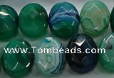 CAG9058 15.5 inches 15*20mm faceted oval line agate beads