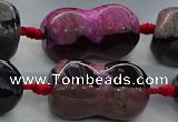 CAG9071 15.5 inches 16*30mm peanut-shaped fire crackle agate beads