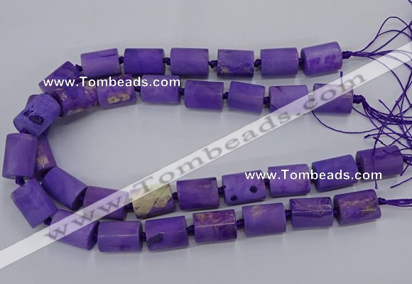 CAG9077 15.5 inches 15*17mm - 15*20mm tube dragon veins agate beads