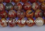 CAG9101 15.5 inches 6mm round red crazy lace agate beads