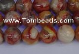 CAG9102 15.5 inches 8mm round red crazy lace agate beads