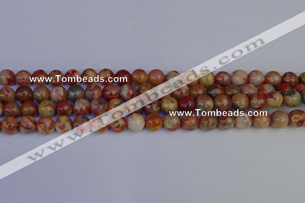 CAG9102 15.5 inches 8mm round red crazy lace agate beads