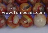 CAG9104 15.5 inches 12mm round red crazy lace agate beads