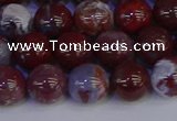 CAG9123 15.5 inches 10mm round red lightning agate beads