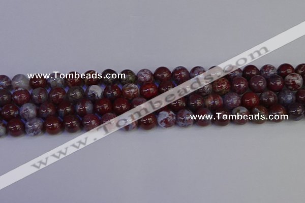 CAG9123 15.5 inches 10mm round red lightning agate beads