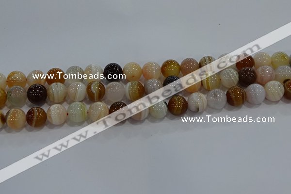 CAG9158 15.5 inches 12mm round line agate beads wholesale