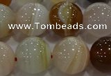 CAG9160 15.5 inches 16mm round line agate beads wholesale