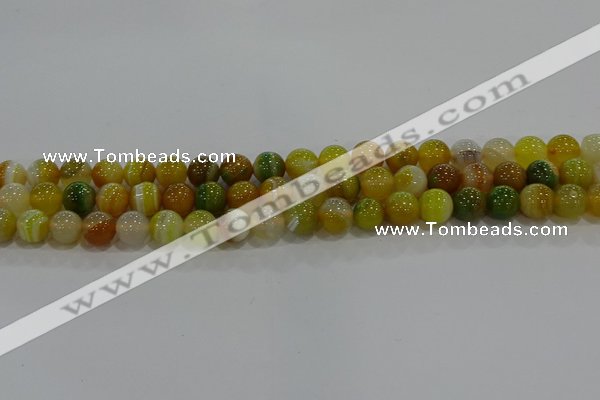 CAG9164 15.5 inches 8mm round line agate beads wholesale