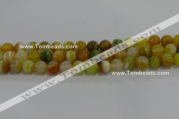 CAG9166 15.5 inches 12mm round line agate beads wholesale