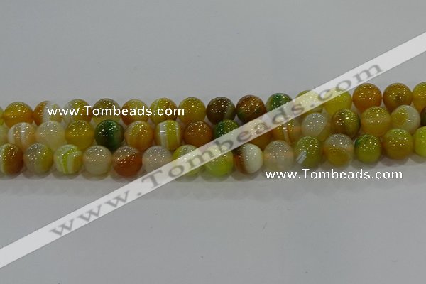 CAG9166 15.5 inches 12mm round line agate beads wholesale