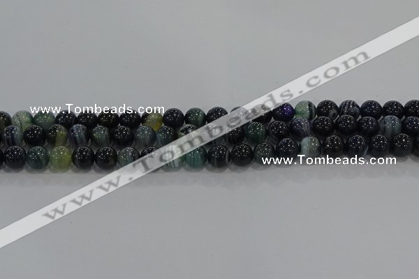 CAG9186 15.5 inches 8mm round line agate beads wholesale