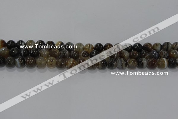 CAG9194 15.5 inches 8mm round line agate gemstone beads