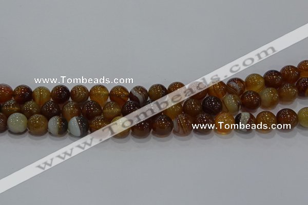 CAG9195 15.5 inches 10mm round line agate gemstone beads