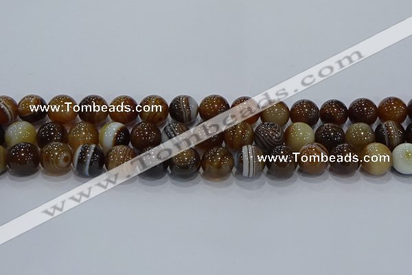 CAG9196 15.5 inches 12mm round line agate gemstone beads