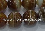 CAG9197 15.5 inches 14mm round line agate gemstone beads