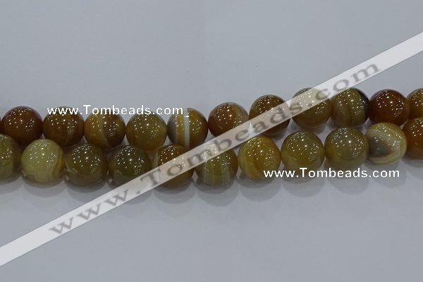 CAG9198 15.5 inches 16mm round line agate gemstone beads