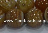 CAG9199 15.5 inches 18mm round line agate gemstone beads